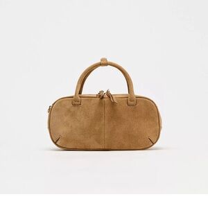 ZARA Mini Suede Double Handle Bag - Tan (Excellent Condition)